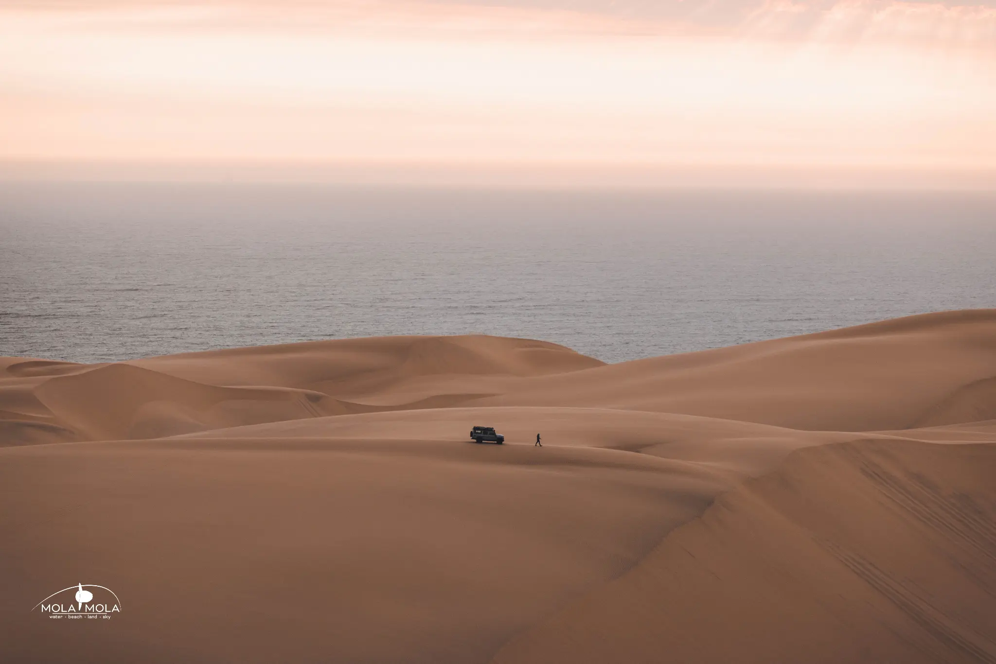 Sunset over Sandwich Harbour dunes