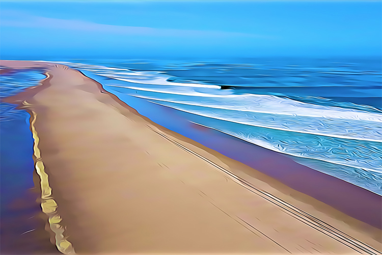 Skeleton Bay coastline where desert meets ocean